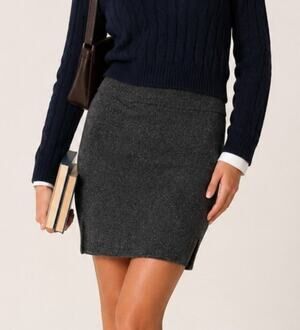 IRO Paris Wrap Knit Pencil Skirt Size Small Gray Minimal Academia Office Career
